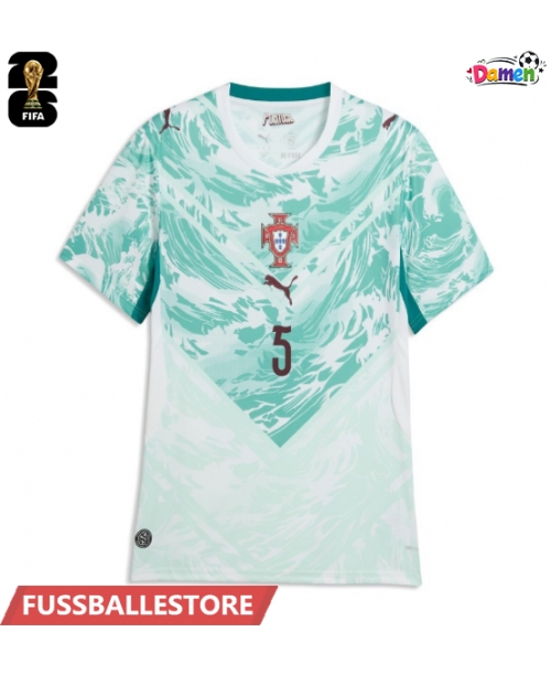 Günstige Portugal Diogo Dalot #5 Auswärtstrikot Damen WM 2026 Kurzarm